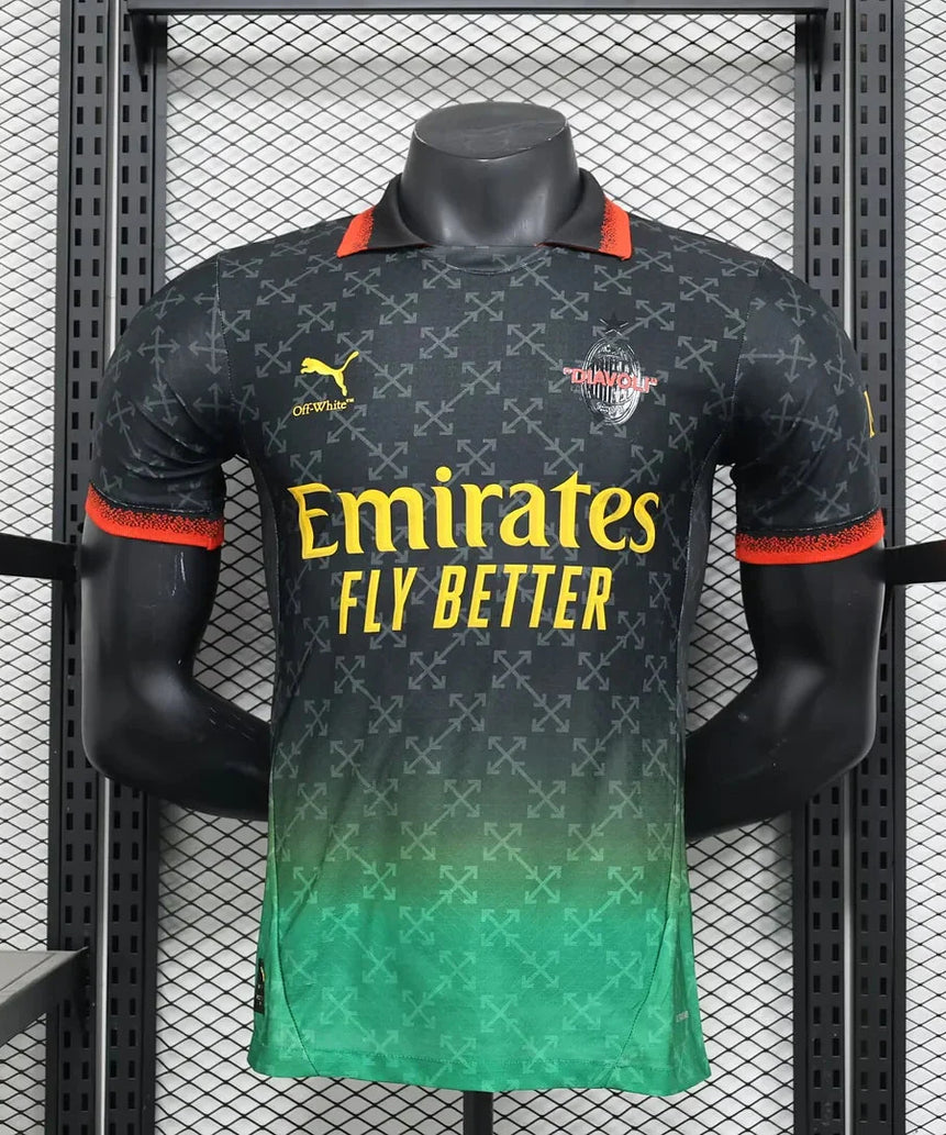 2024/2025 Player Version AC Milan x OFF-WHITE Football Shirt