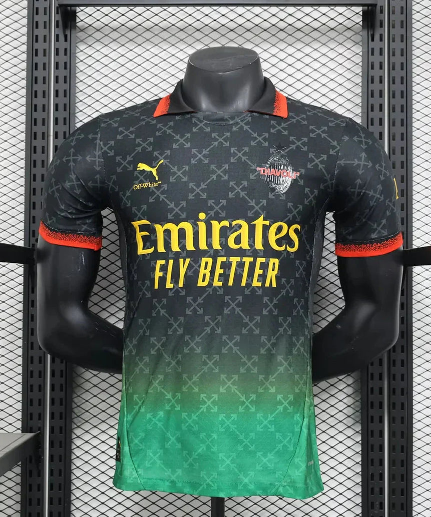 2024/2025 Player Version AC Milan x OFF-WHITE Football Shirt