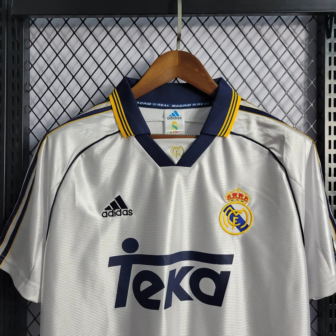 Real Madrid 1999/2000 Home Jersey - Retro Half Sleeve Football Jersey