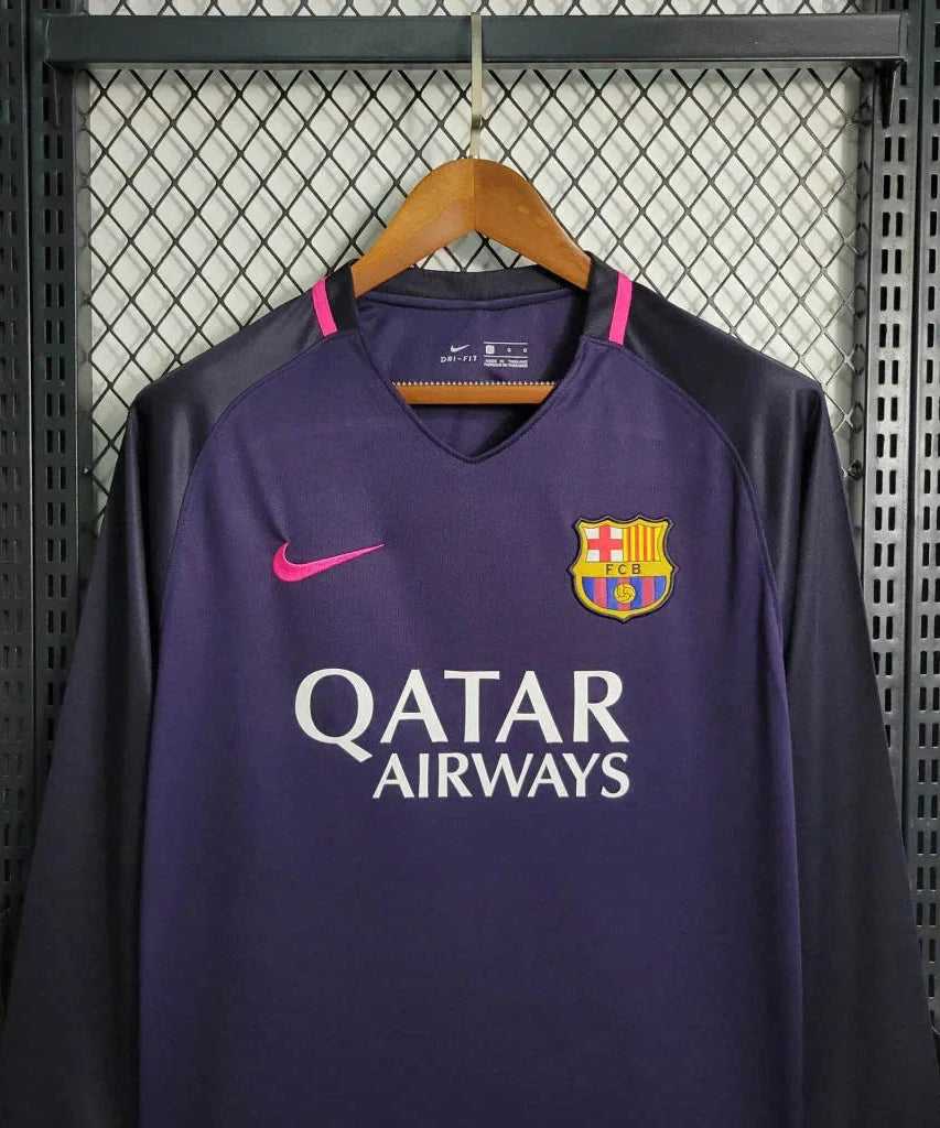 2016/2017 Retro Long Sleeve Barcelona Away Football Shirt 1:1