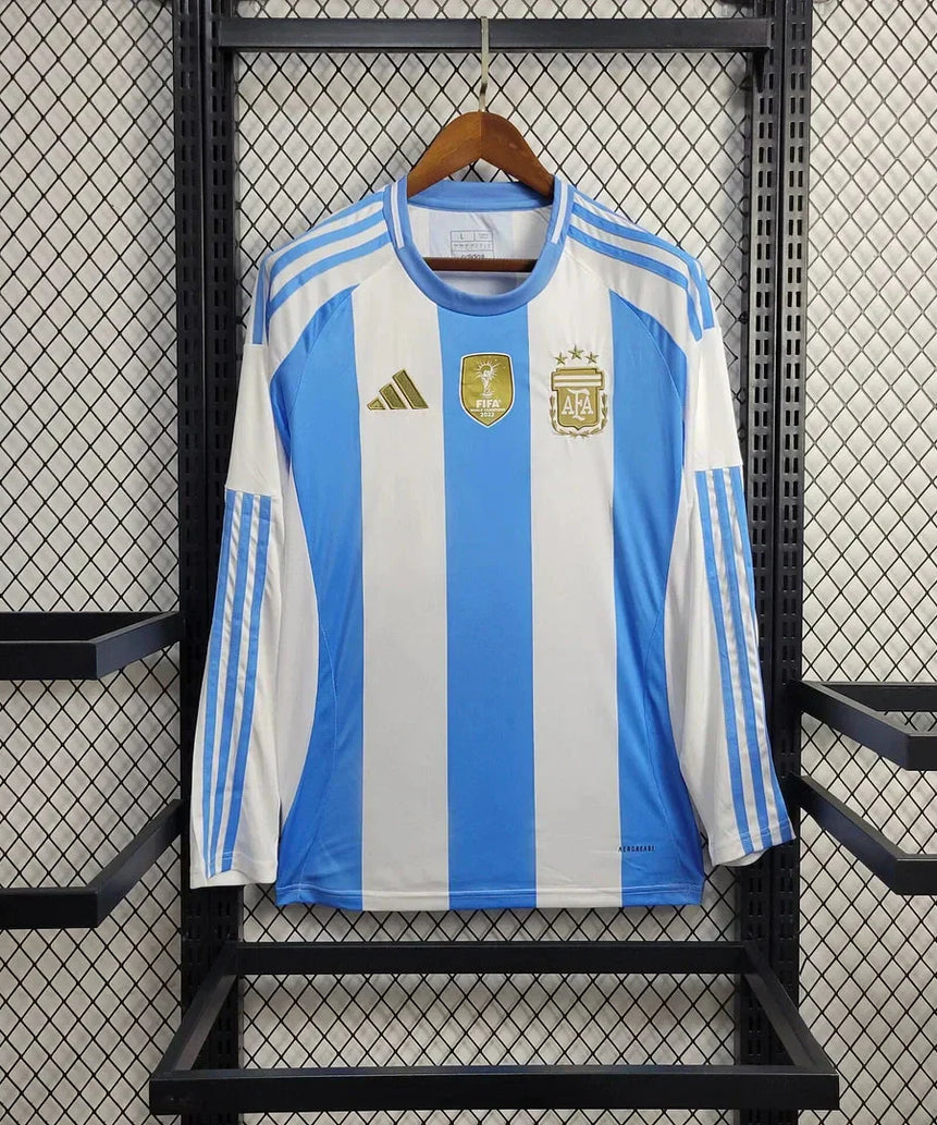 2024 Long Sleeve Argentina Home Soccer Jersey 1:1 Thai Quality