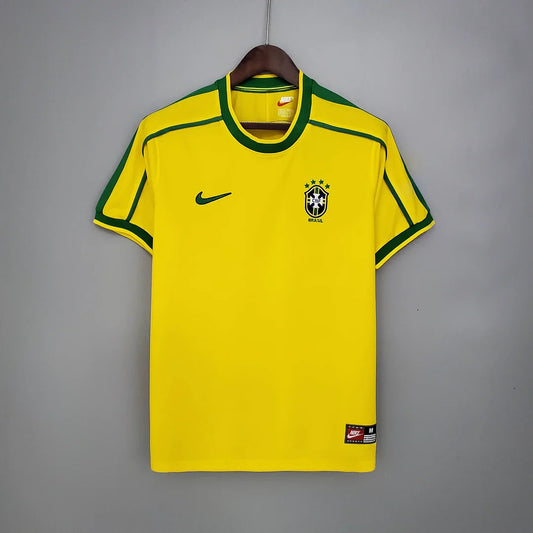 Brazil 1998 Home Kit Retro - Half Sleeve Football Jersey