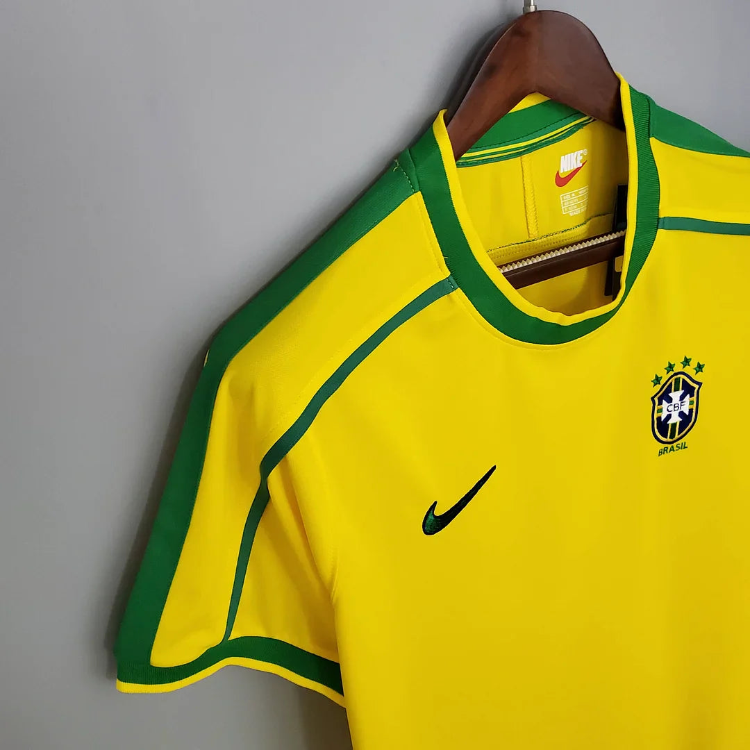 Brazil 1998 Home Kit Retro - Half Sleeve Football Jersey