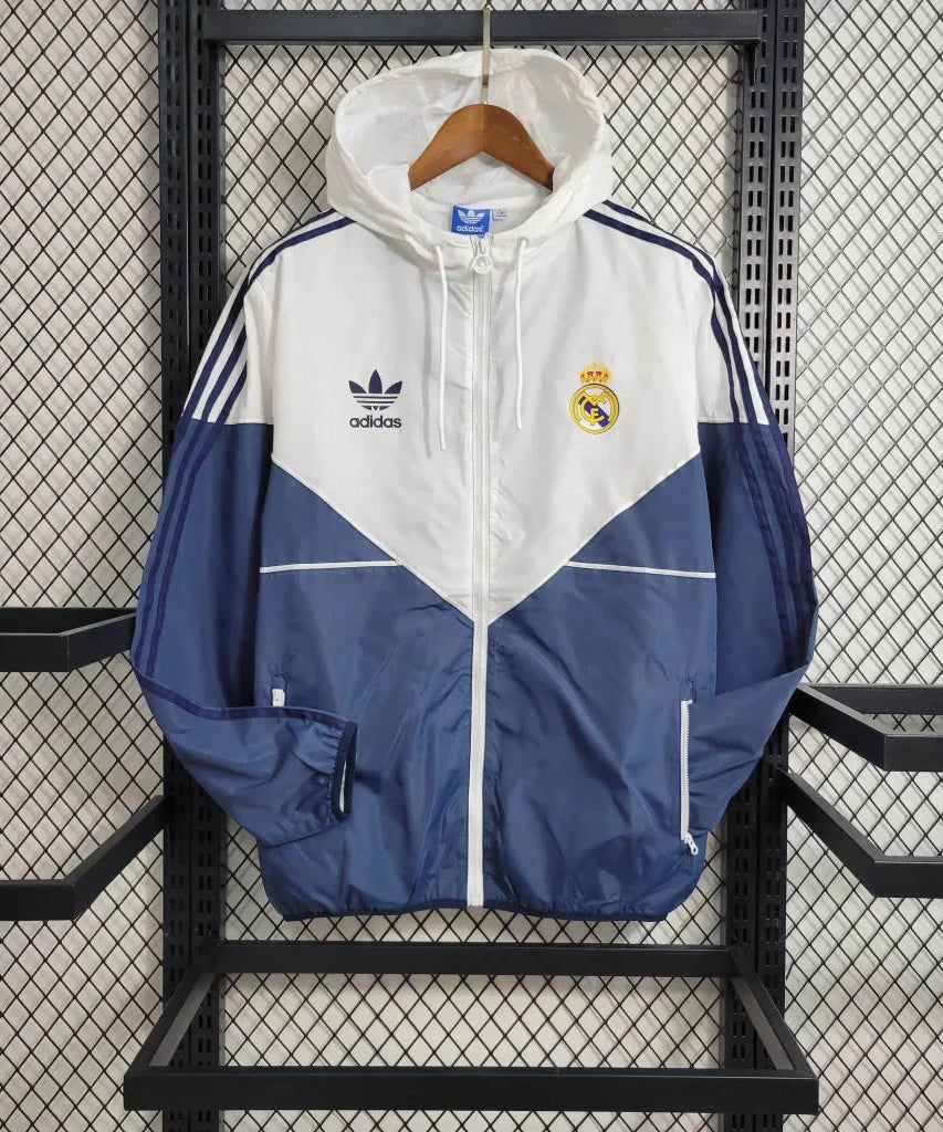 2023/2024 Real Madrid Windbreaker White Blue Soccer Jersey