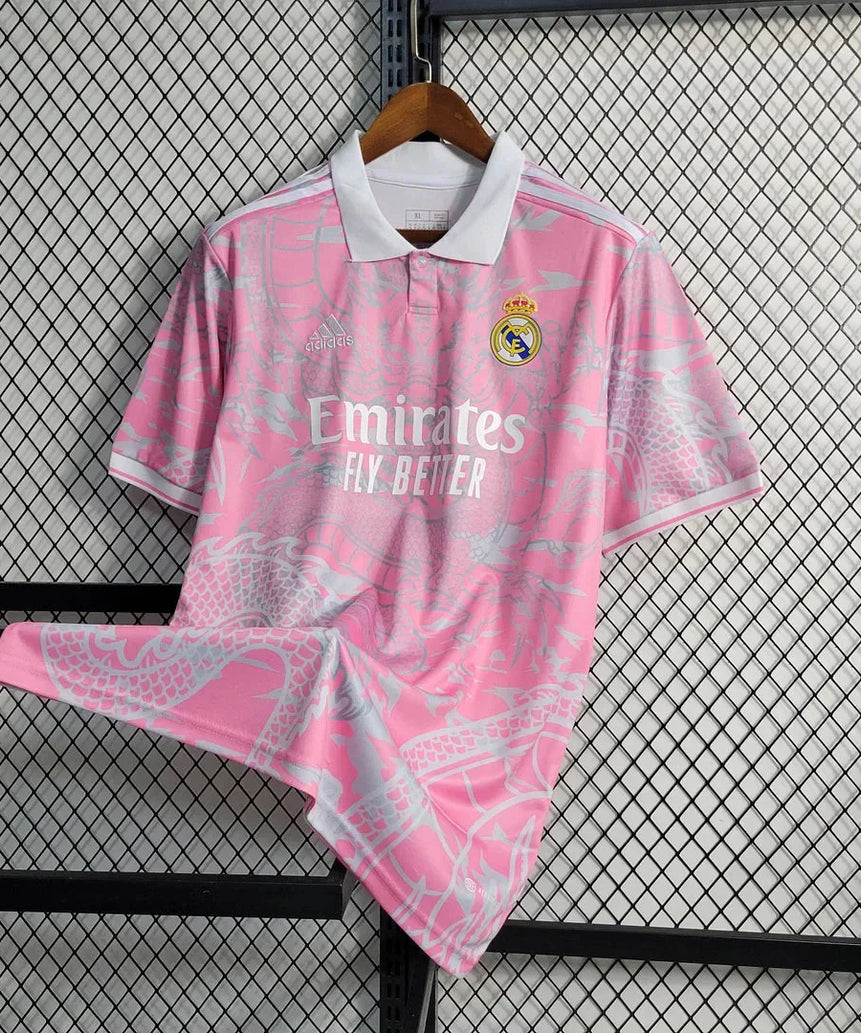 2023/2024 Real Madrid Chinese Dragon Pink Football Shirt