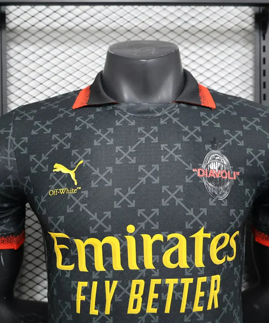 2024/2025 Player Version AC Milan x OFF-WHITE Football Shirt