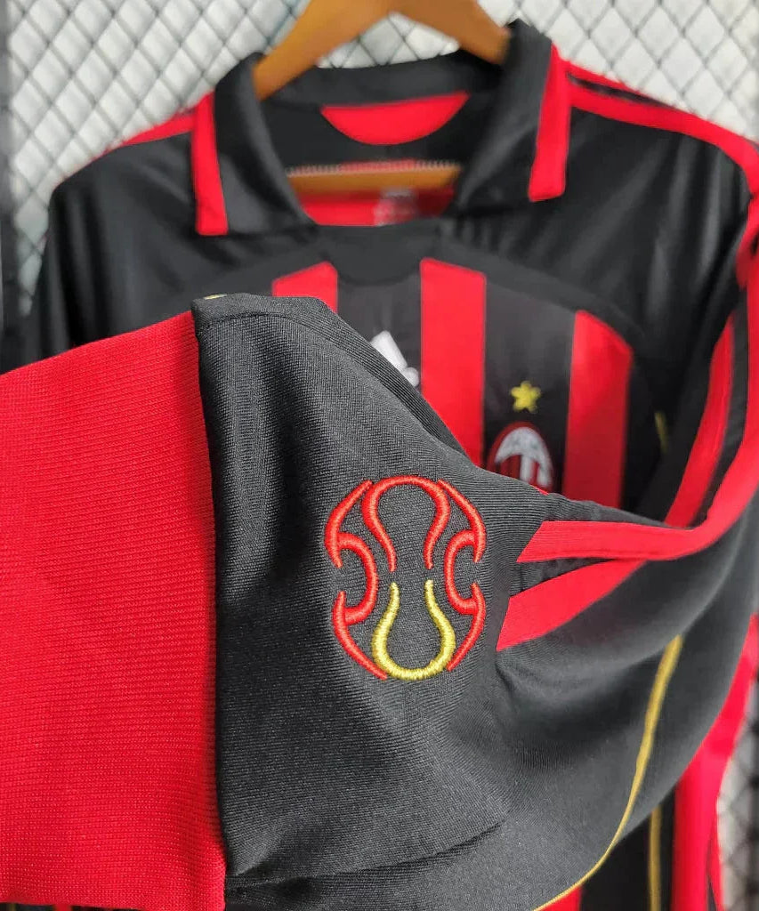 2006/2007 Retro Long Sleeve AC Milan Home Football Shirt 1:1 Thai Quality