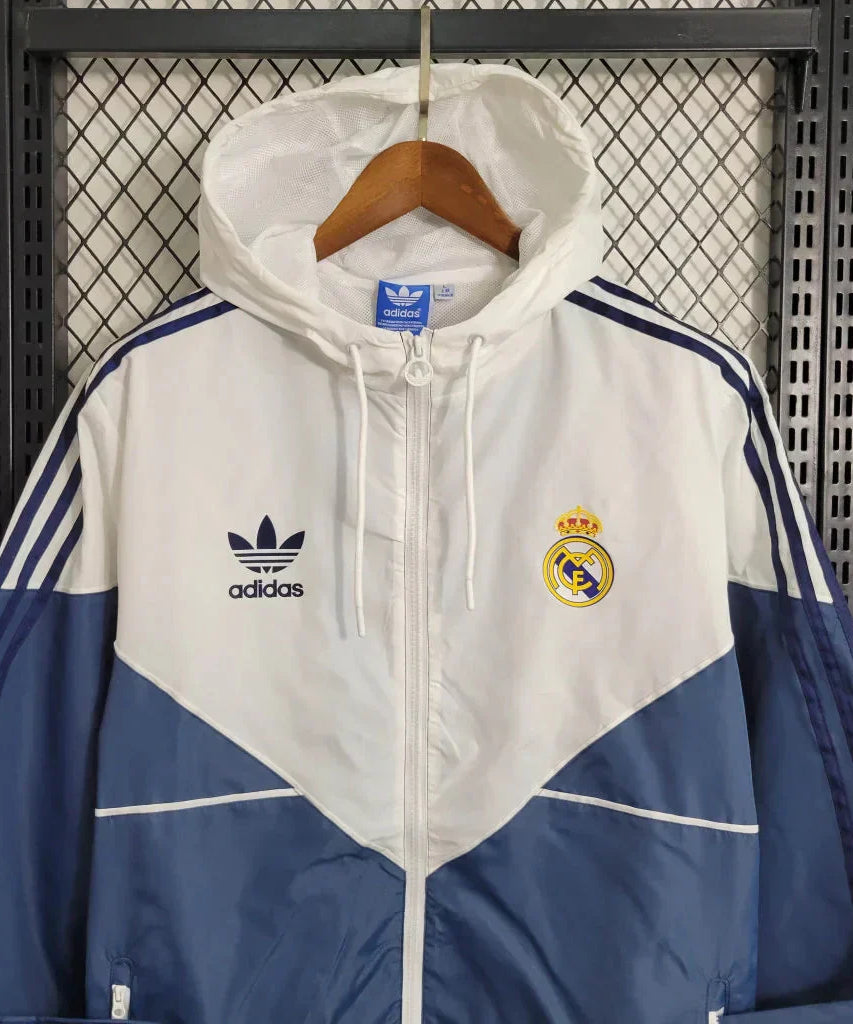 2023/2024 Real Madrid Windbreaker White Blue Soccer Jersey