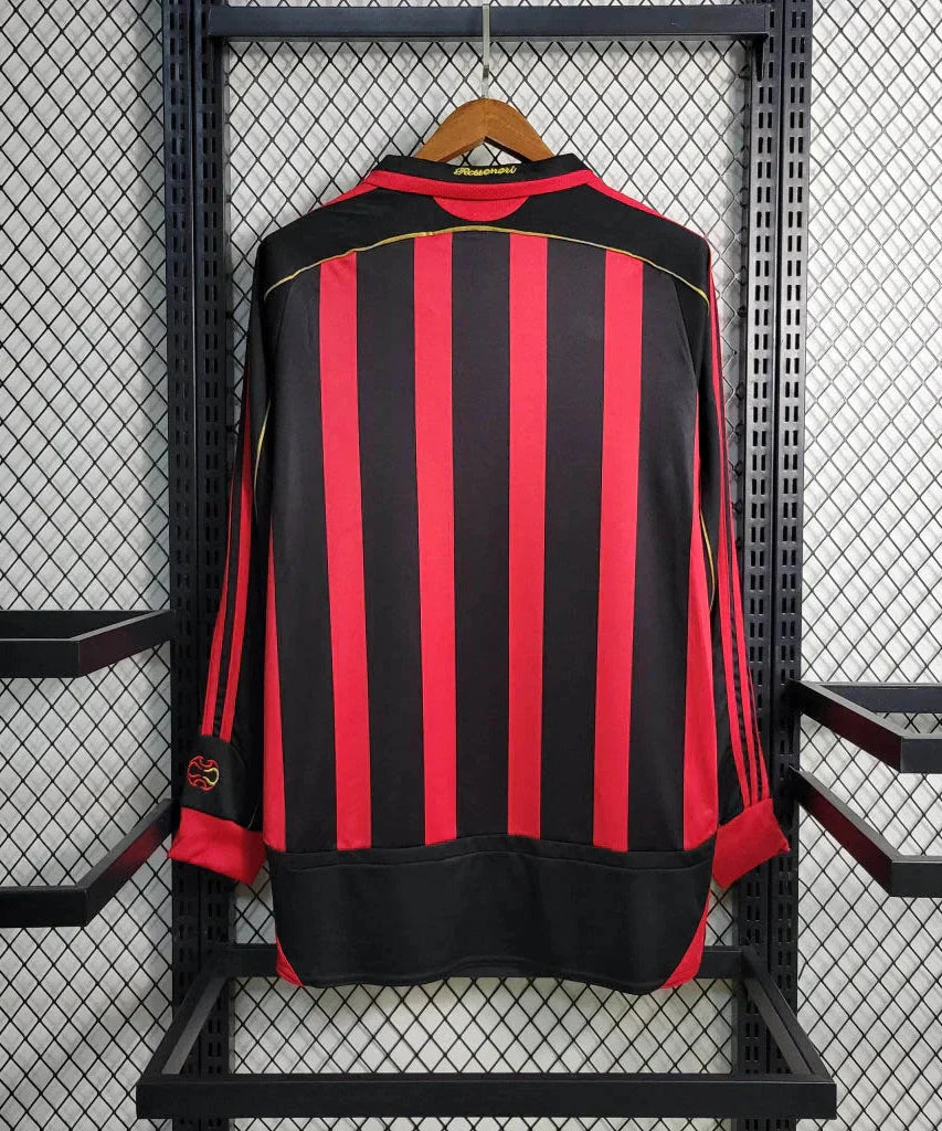 2006/2007 Retro Long Sleeve AC Milan Home Football Shirt 1:1 Thai Quality