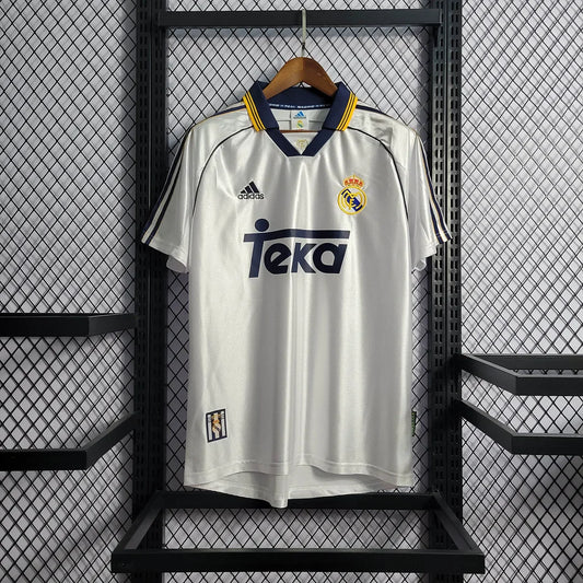 Real Madrid 1999/2000 Home Jersey - Retro Half Sleeve Football Jersey