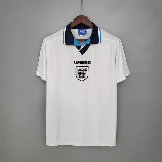 England 96 Home Jersey - Retro Half Sleeve Football Jersey