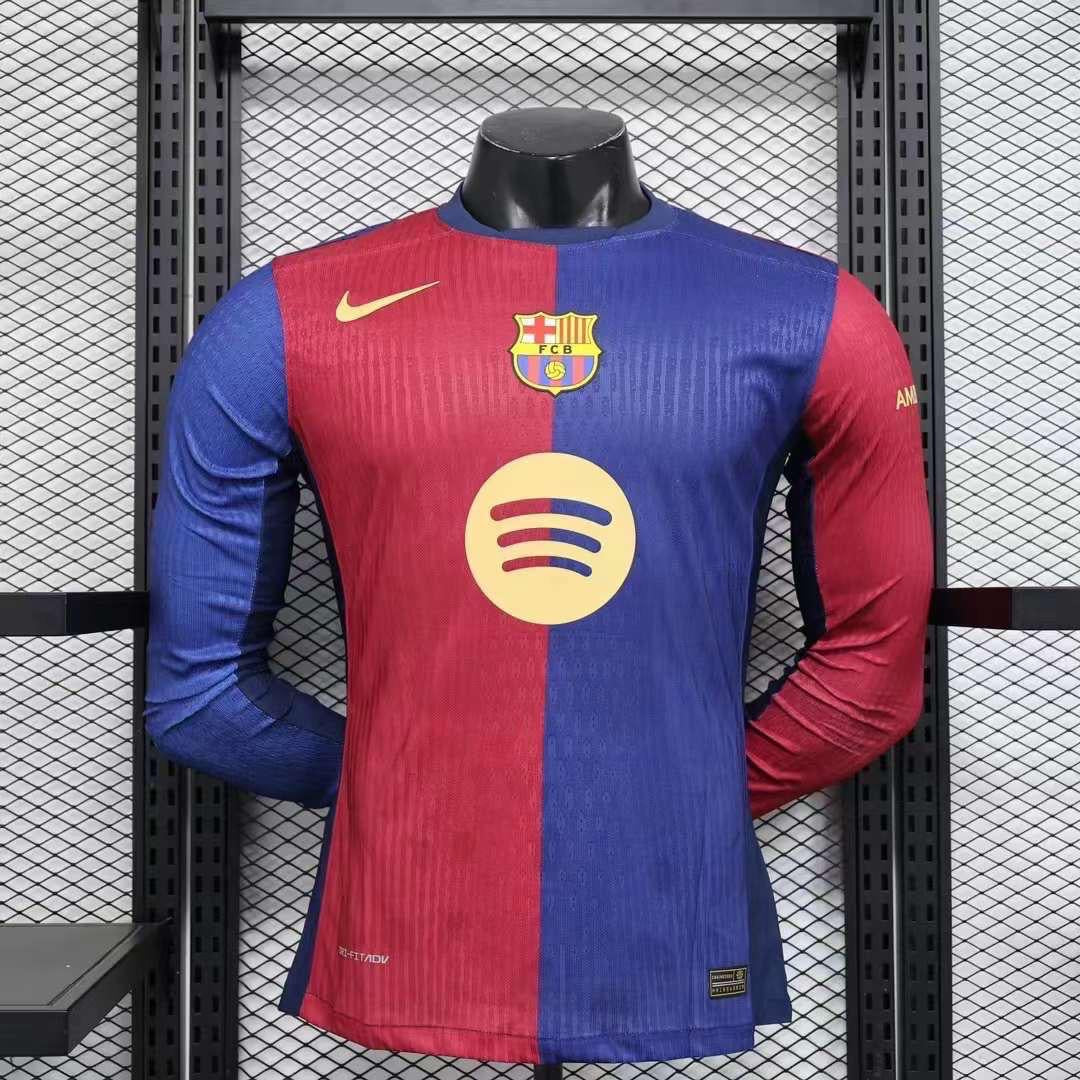 FC Barcelona 24/25 Home Kit Player Version Full Sleeve Football Jersey