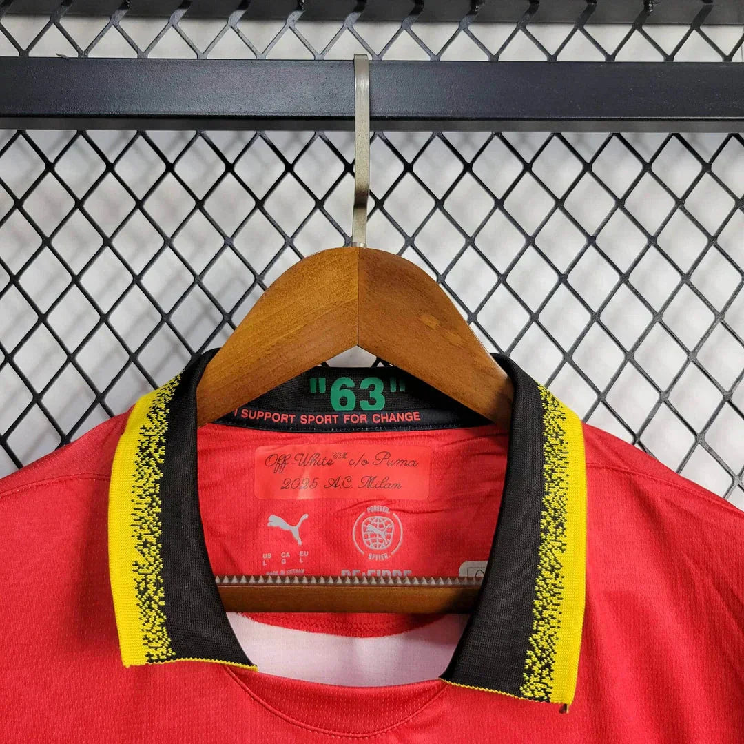 2024/2025 AC Milan x OFF-WHITE Red Football Shirt