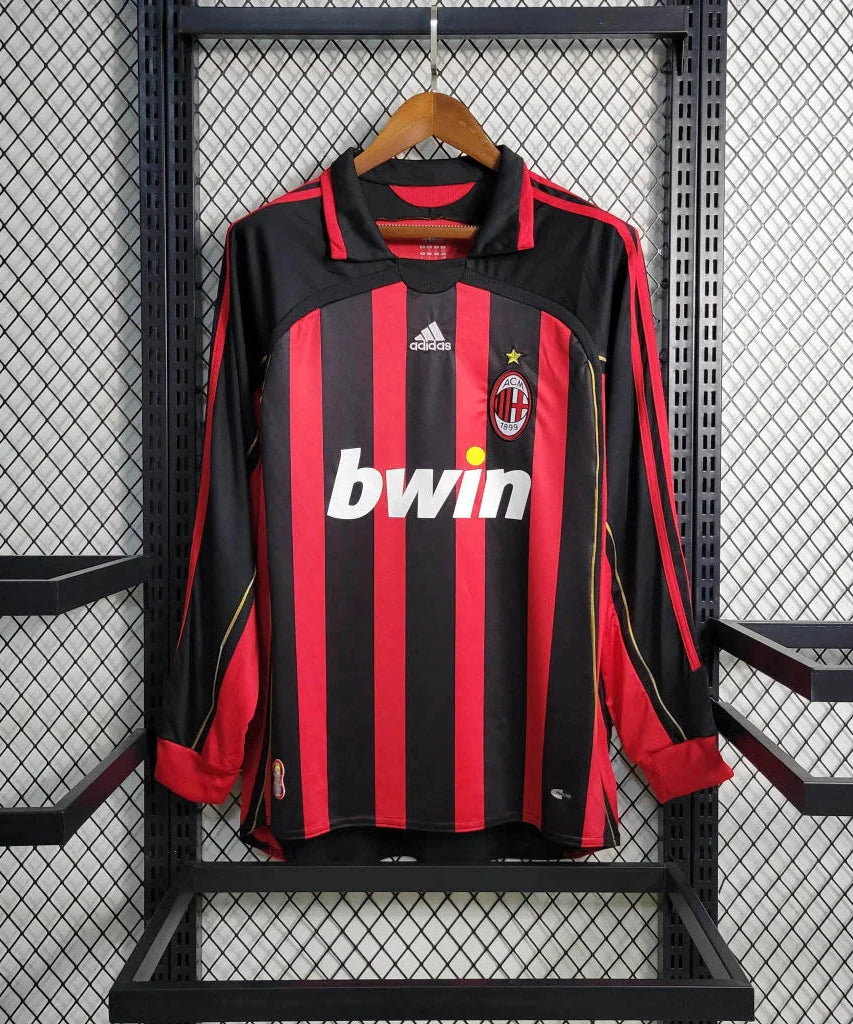 2006/2007 Retro Long Sleeve AC Milan Home Football Shirt 1:1 Thai Quality