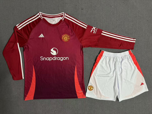 Manchester United 24/25 Home Kit Master Quality Full Sleeve - With shorts Football Jersey