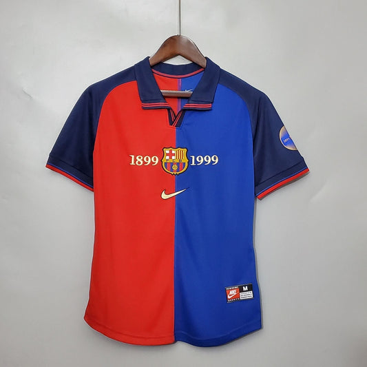 FC Barcelona 1999 Home Kit - Retro Half Sleeve Football Jersey