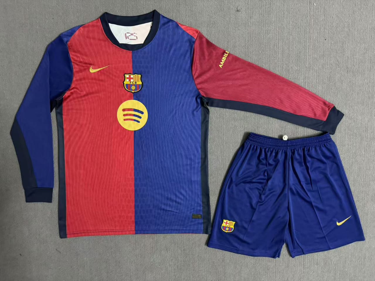 FC Barcelona 24/25 Home Kit Master Quality Full Sleeve - With shorts Football Jersey