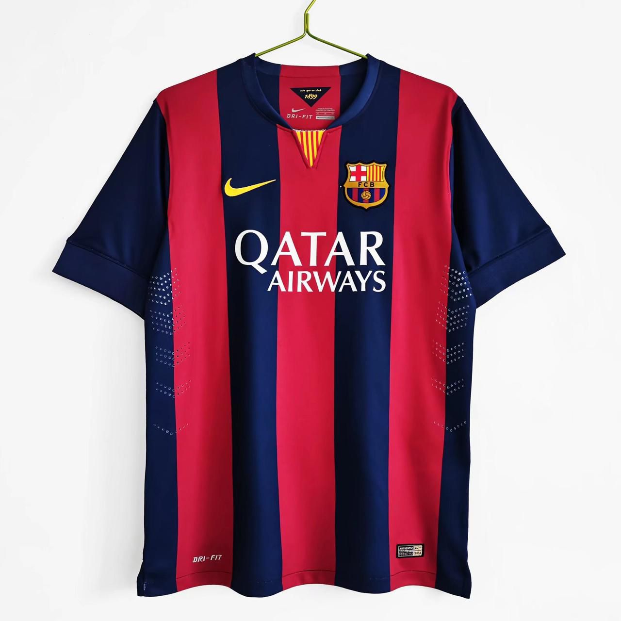 FC Barcelona 14-15 Home Kit - Retro Half Sleeve Football Jersey