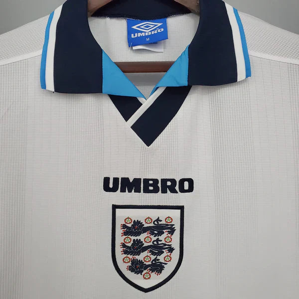 England 96 Home Jersey - Retro Half Sleeve Football Jersey