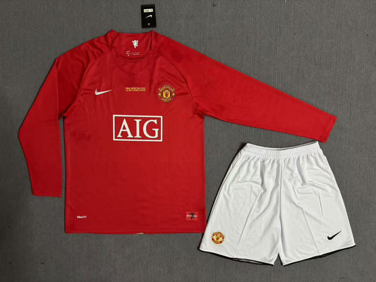 Manchester United 2008 Final Home Kit Master Quality Full Sleeve - With shorts Football Jersey