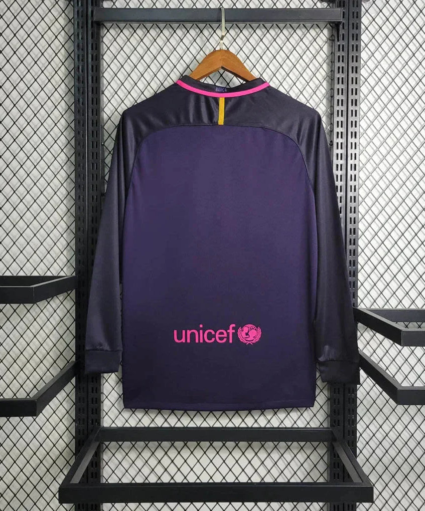 2016/2017 Retro Long Sleeve Barcelona Away Football Shirt 1:1