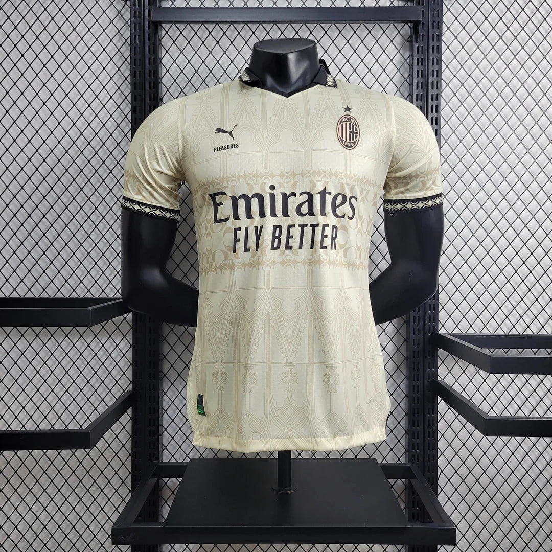 Ac Milan Pleasures Edition Beige Player Version Football Jersey