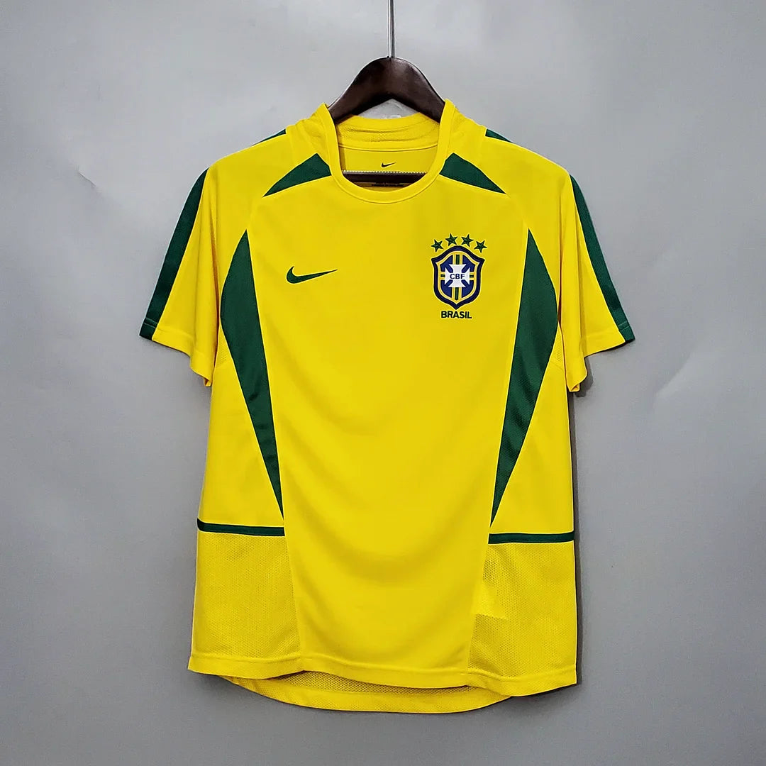 Brazil 2002 Home Kit Retro - Half Sleeve Football Jersey