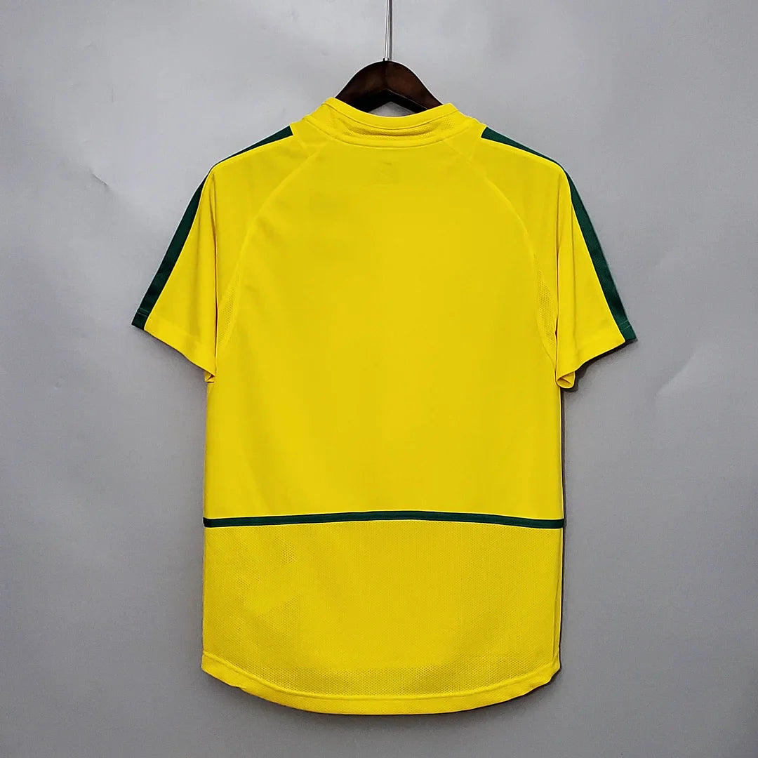 Brazil 2002 Home Kit Retro - Half Sleeve Football Jersey