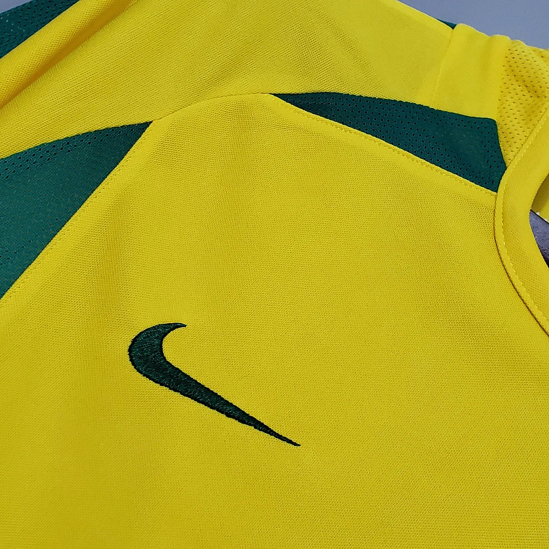 Brazil 2002 Home Kit Retro - Half Sleeve Football Jersey