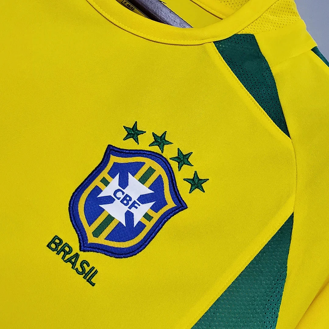 Brazil 2002 Home Kit Retro - Half Sleeve Football Jersey