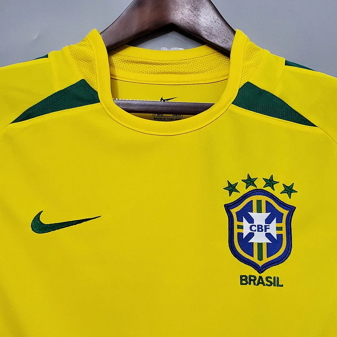 Brazil 2002 Home Kit Retro - Half Sleeve Football Jersey