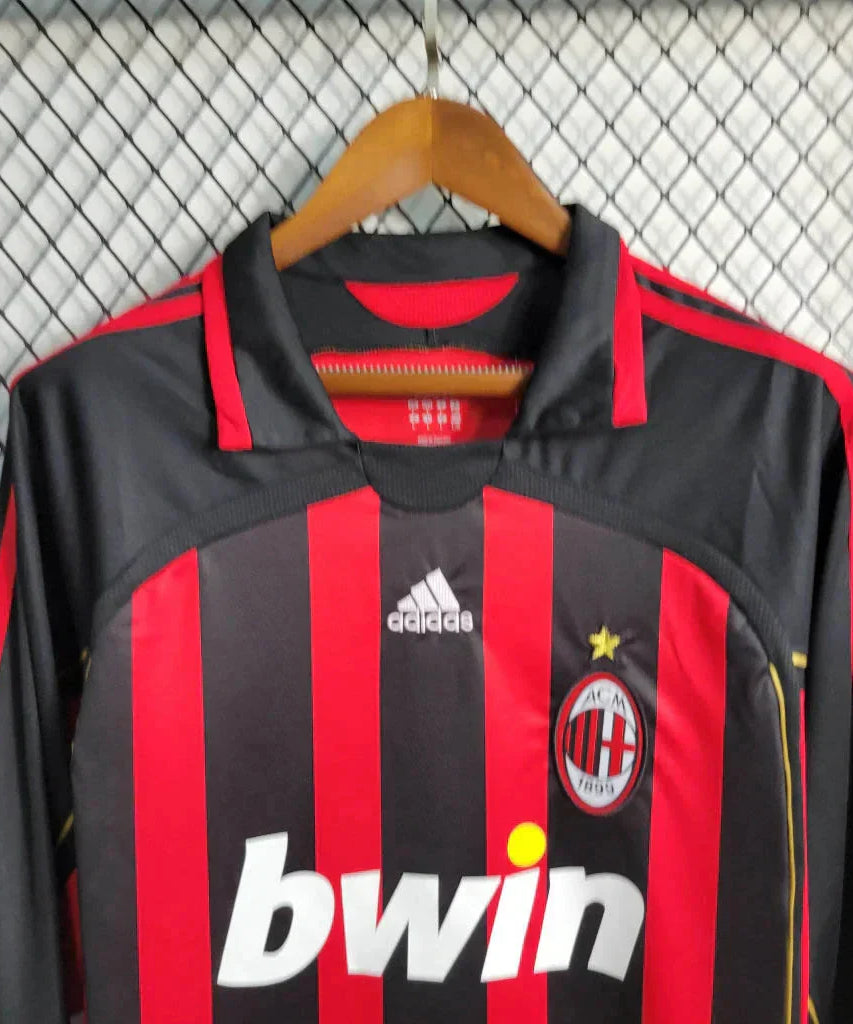 2006/2007 Retro Long Sleeve AC Milan Home Football Shirt 1:1 Thai Quality